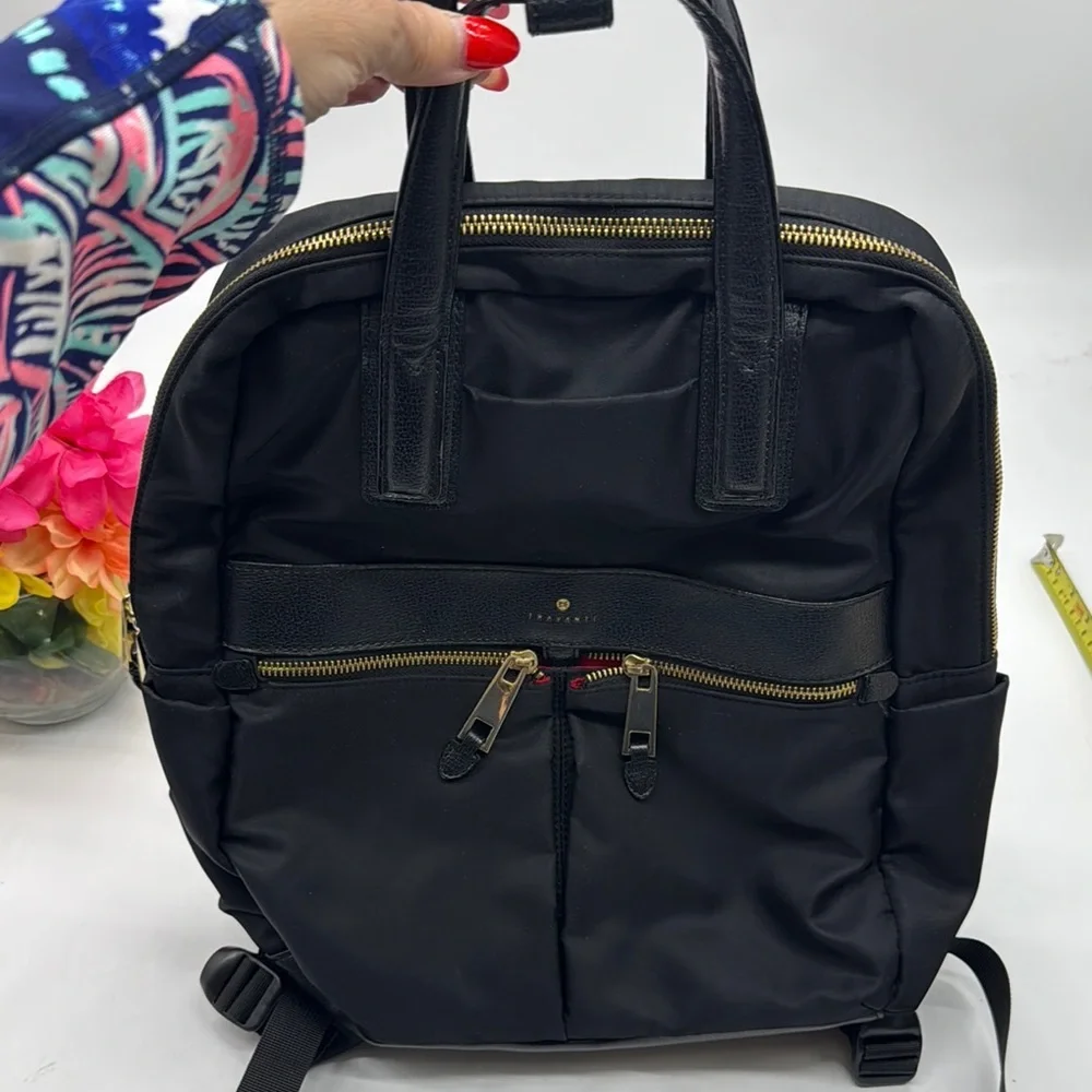 Travanti Black Nylon Lightweight Travel Computer Backpack TOT7890B